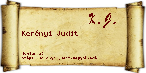 Kerényi Judit névjegykártya